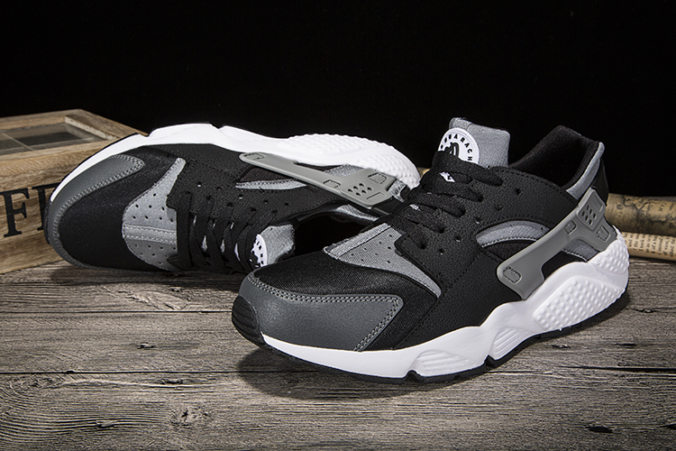 New Women Nike Air Huarache 1 Black Grey White Shoes - Click Image to Close